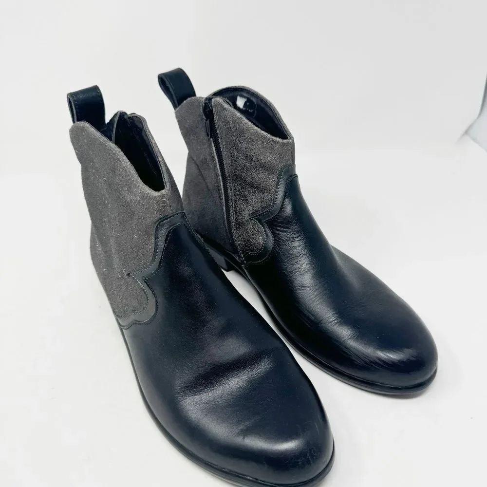 NAOT | Sirocco Black & Gray Metallic Leather Ankle Boots Booties Women’s Size 41